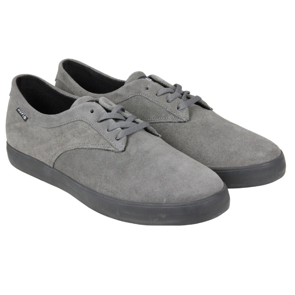 🆕 | HUF | Sutter | Mens Gray Suede Lace Up Lifestyle Sneakers | Size 5